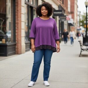 Catherine's Impossibly Soft Duet Purple Tunic Size 4X